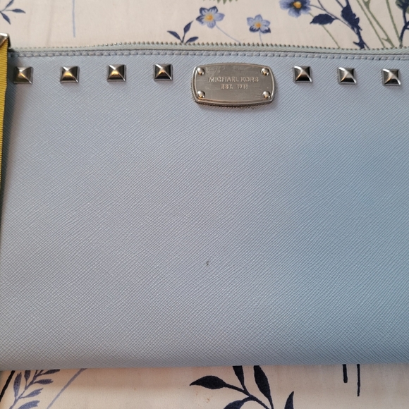 Authentic Michael Kors Studded Wristlet in baby blue - Picture 7 of 8
